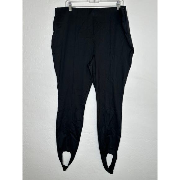 Who What Wear Black Stirrup Pants Leggings 18W Side Zip Stretch Plus Trouser NEW - Picture 6 of 10